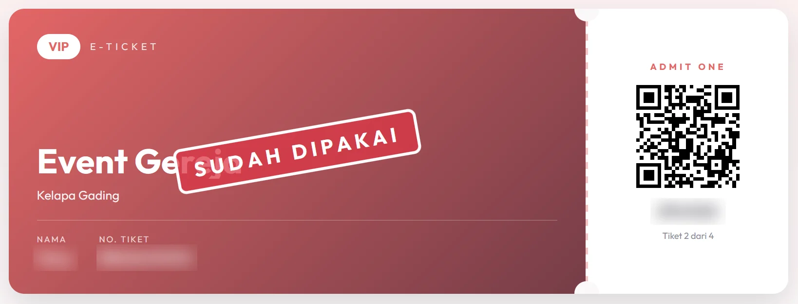 Contoh e-ticket dengan QR dari bizbos